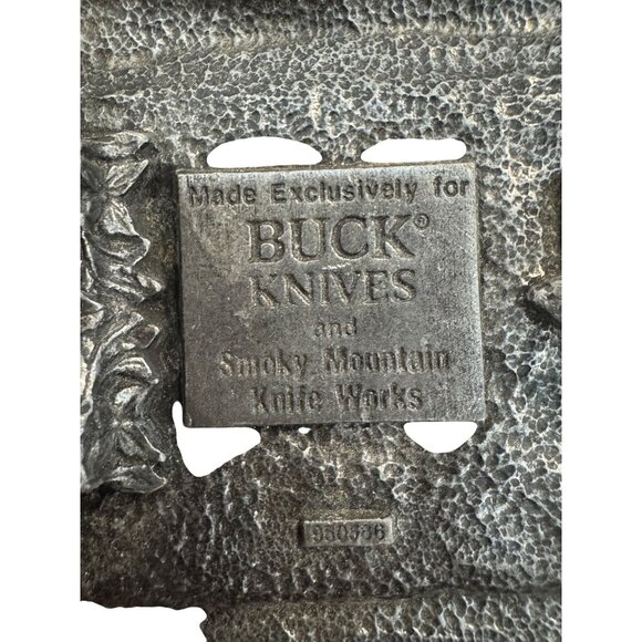 Buck Knives Collectible Belt Buckle Four Generations Knife Makers Smoky Mt. Pewt - Picture 4 of 6